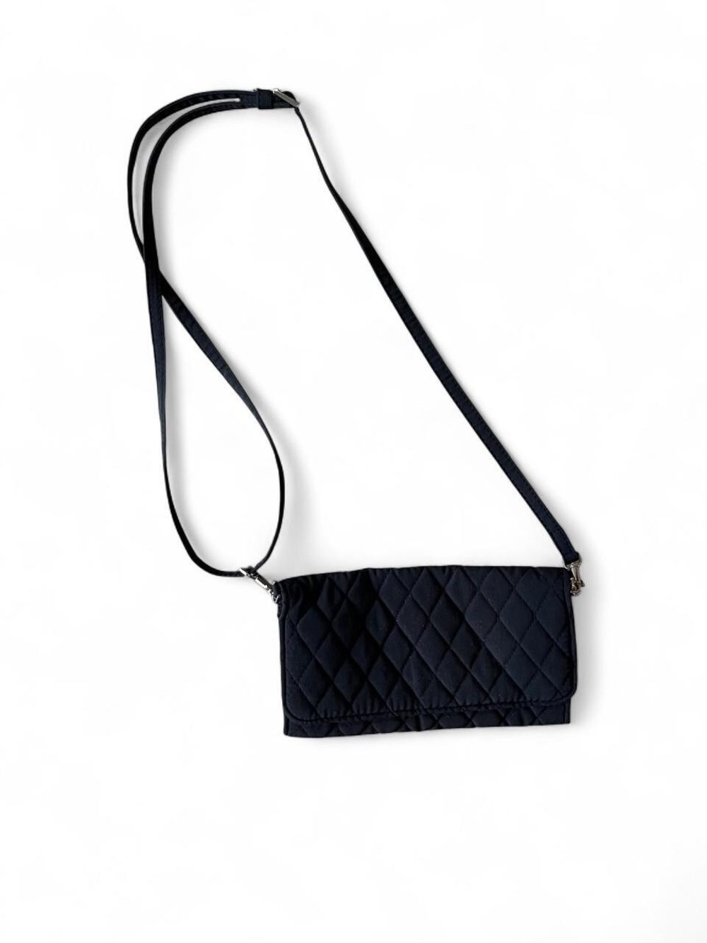 Vera Bradley Quilted Crossbody Wallet in Black - Picture 1 of 6
